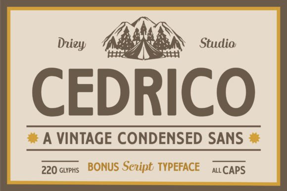 Cedrico Vintage Condensed Font for Crafters