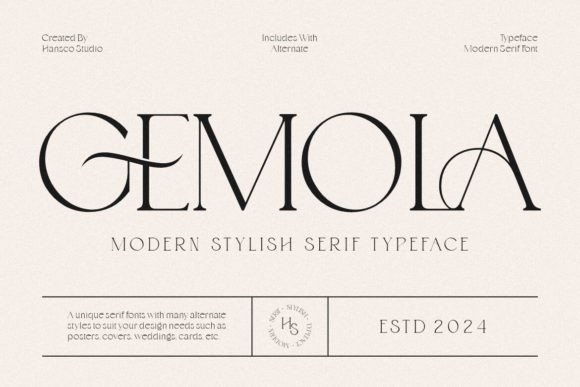 Gemola Font: Elegant Serif for Crafters