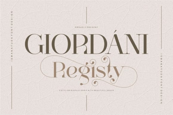 Giordani Registy Typeface for Elegant Editorial Design