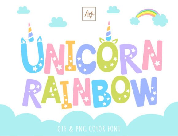 Unicorn Rainbow Font for Playful Web Design